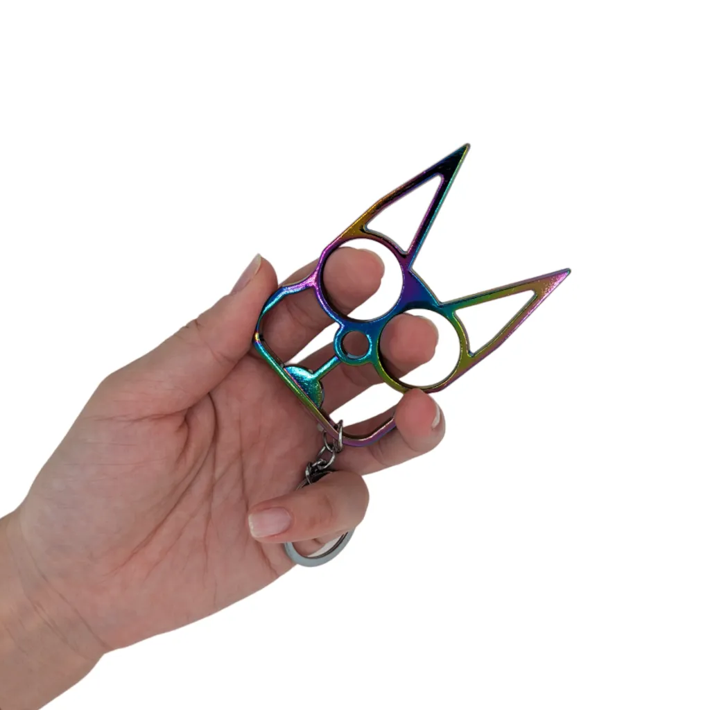 Wholesale Cat Ears Self Defense Knuckles Keychain