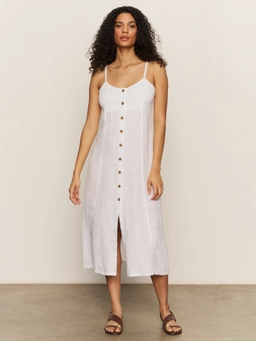 Wilder Linen Dress Bleached White Eyelit Lace Wilder Linen Dress Bleached White Best-Seller Youthful Mood