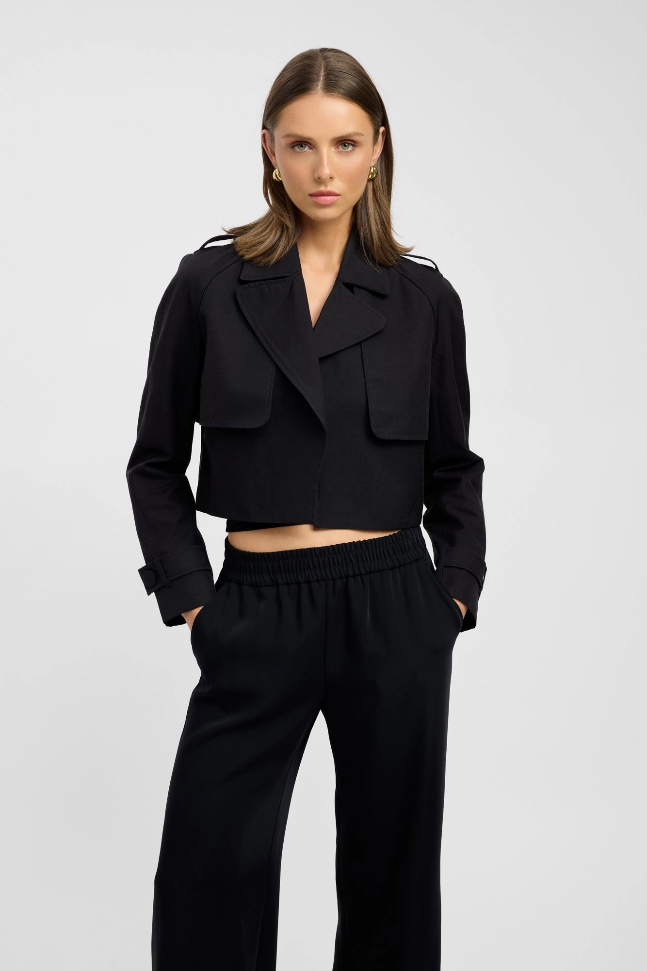 shearling Willa Cropped Trench