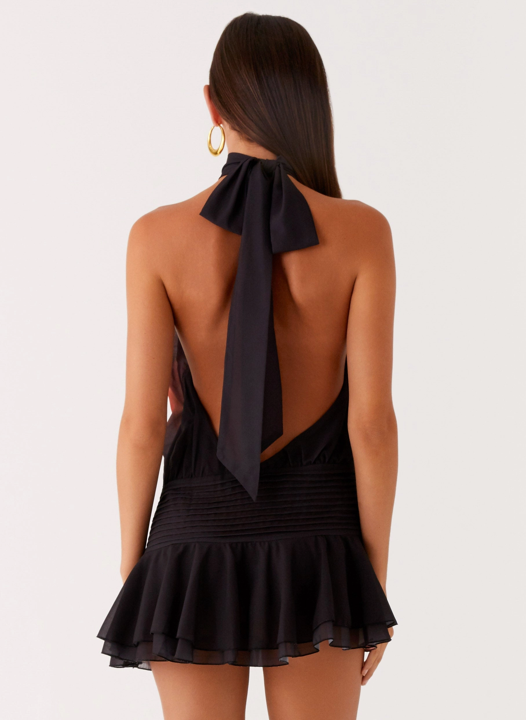 Unique Feature Willow Chiffon Mini Dress - Moody Floral Shirred Panels