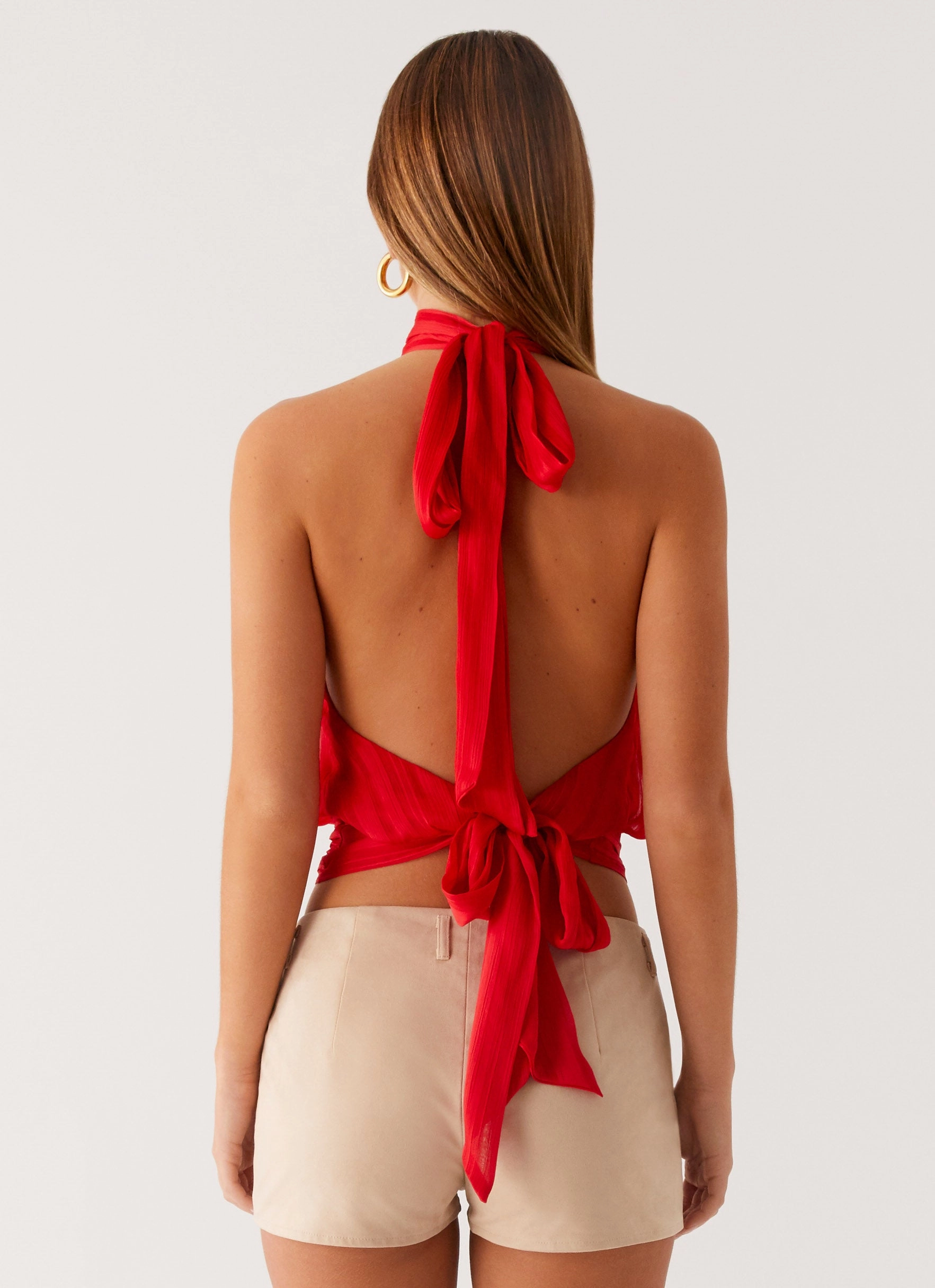 QuickDrying Willow Chiffon Top - Red