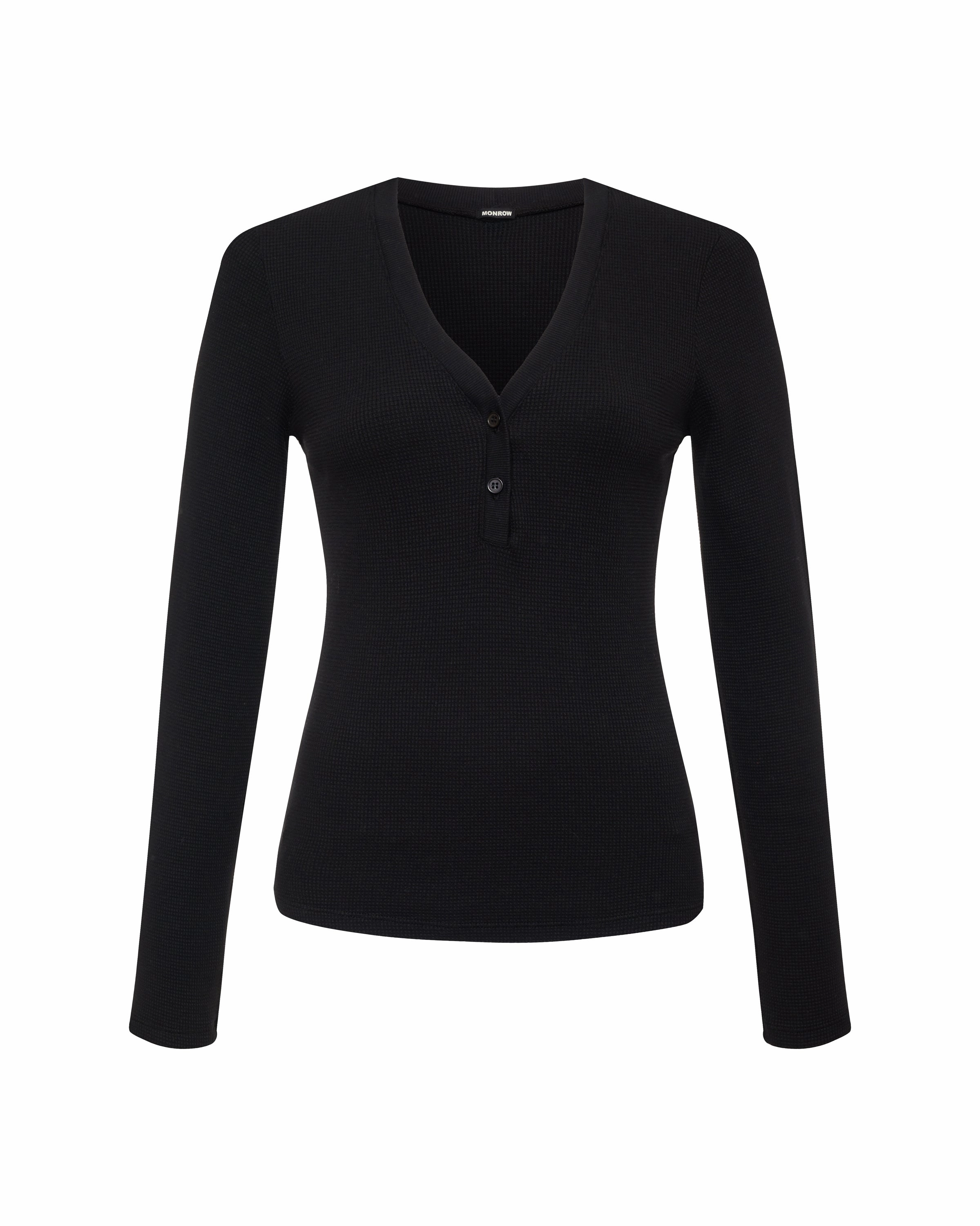 Soft Brushed Lining Baby Thermal V Neck Henley