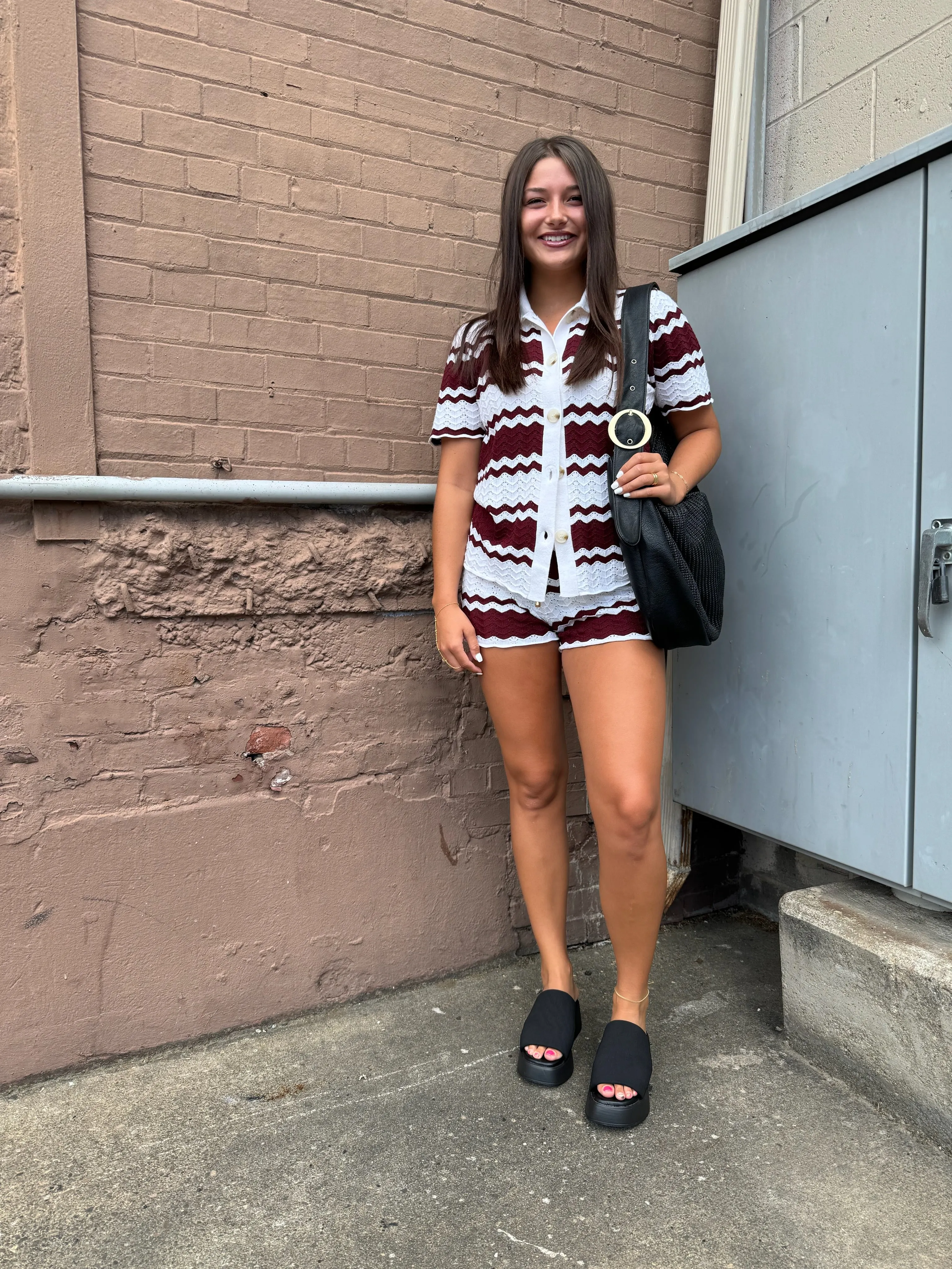 WINE DOWN KNIT BUTTON UP