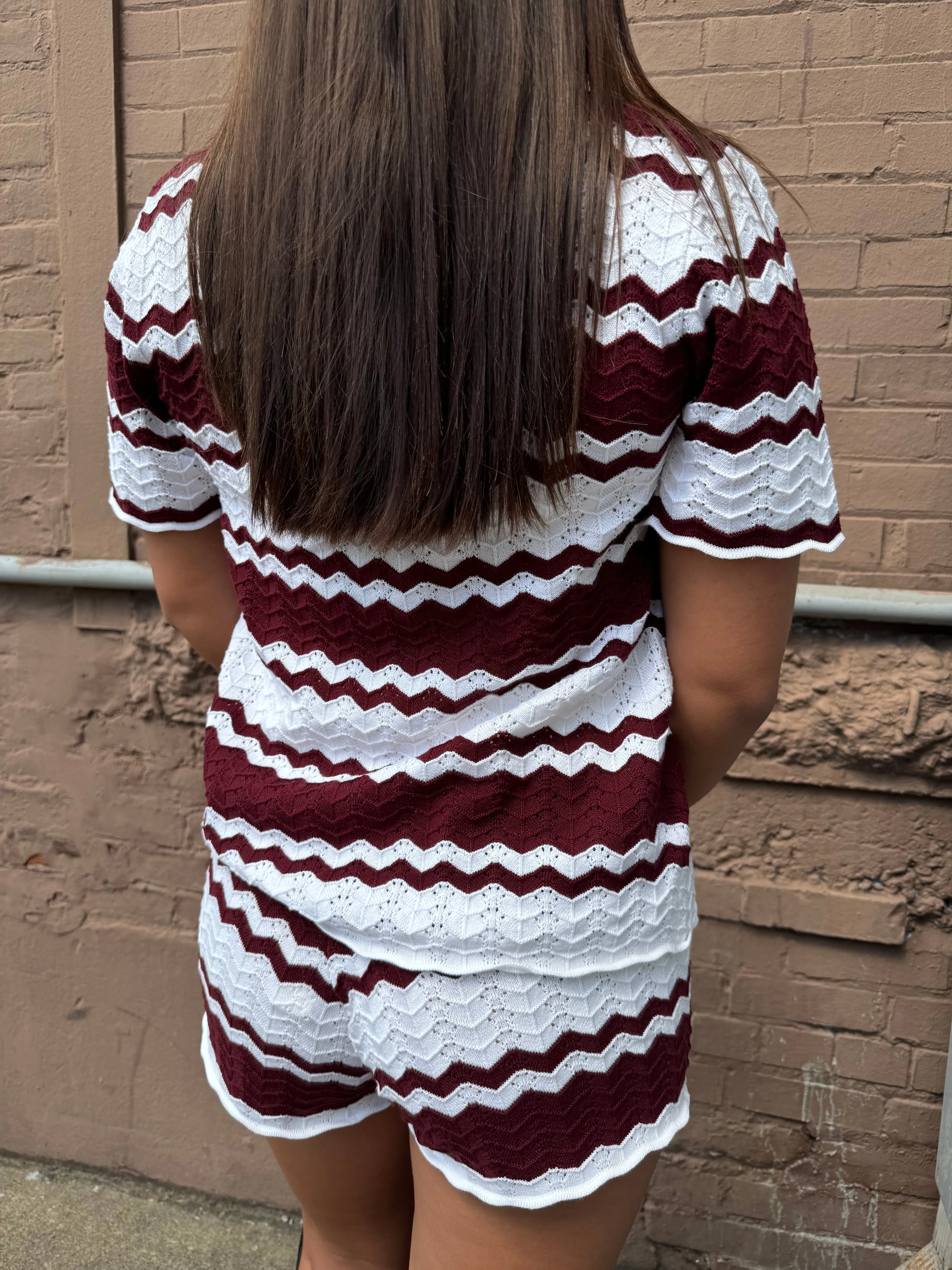 WINE DOWN KNIT BUTTON UP