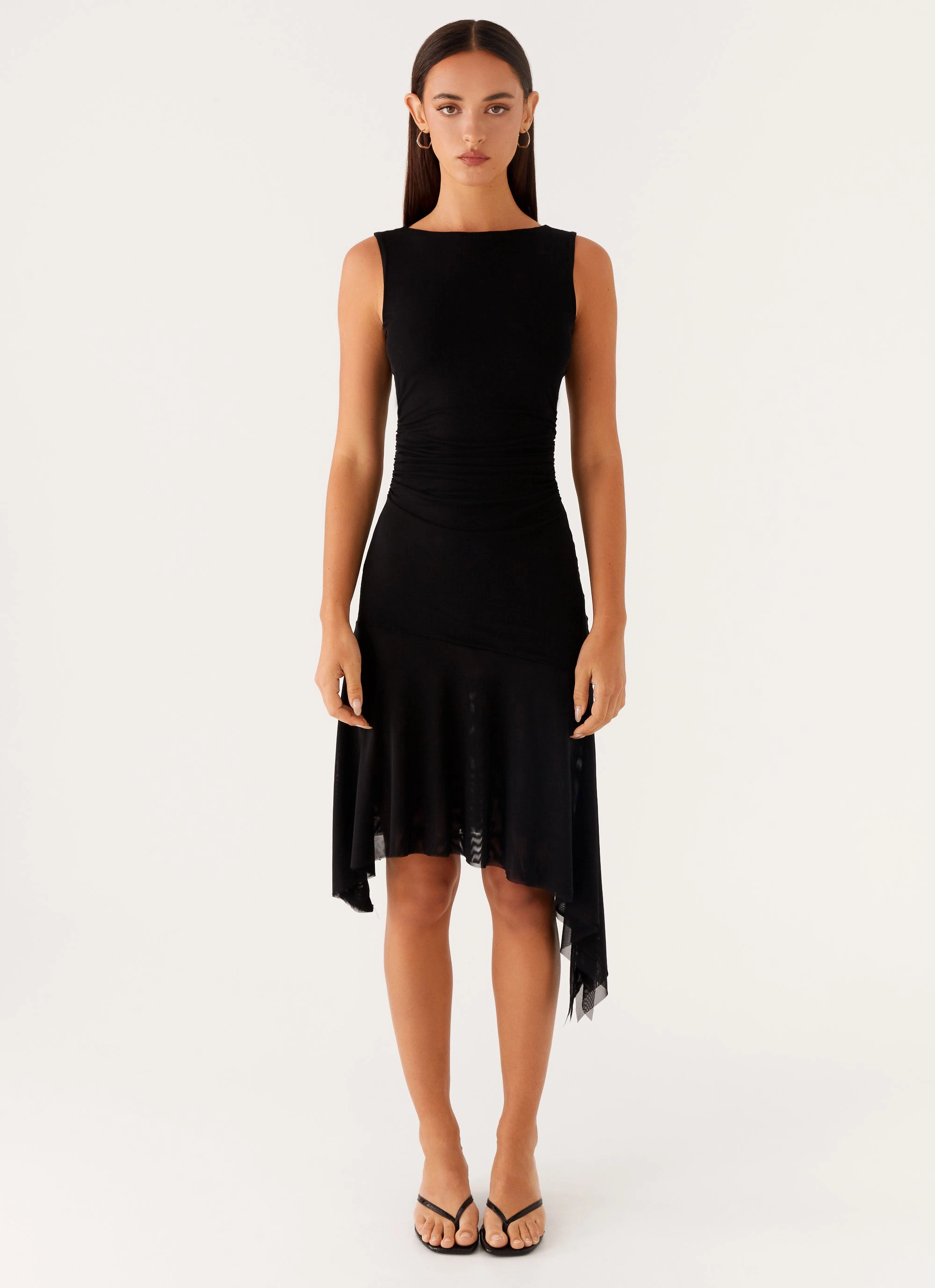 Winona Midi Dress - Black Chic Tailoring Design