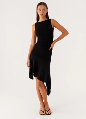Winona Midi Dress - Black Biodegradable Packaging Winona Midi Dress - Black Easy Fit Lounge Moment