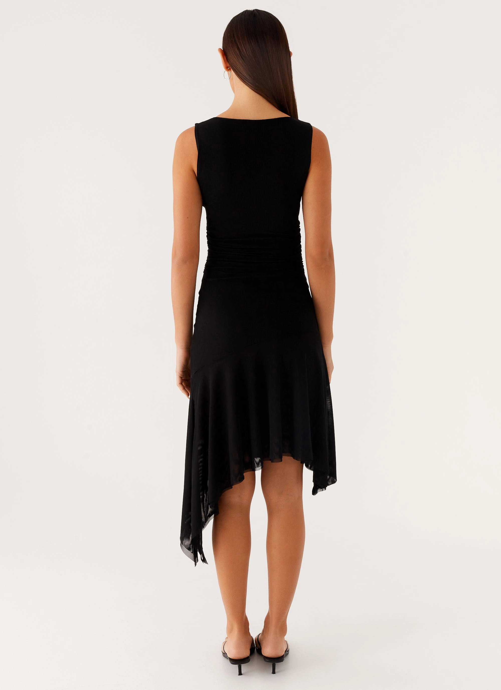 High Waist Winona Midi Dress - Black