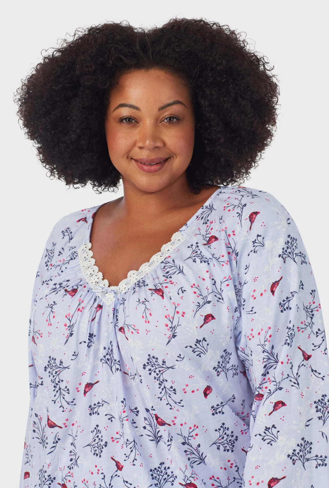 Winter Blue Cardinal 3/4 Sleeve Long Pant PJ Set