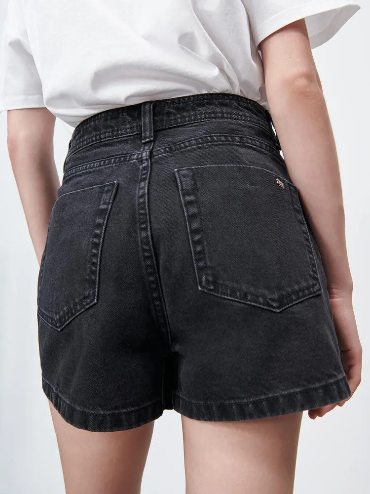 Wjczt summer new women&#39;s clothing all-match breasted denim casual high-waist shorts skirt