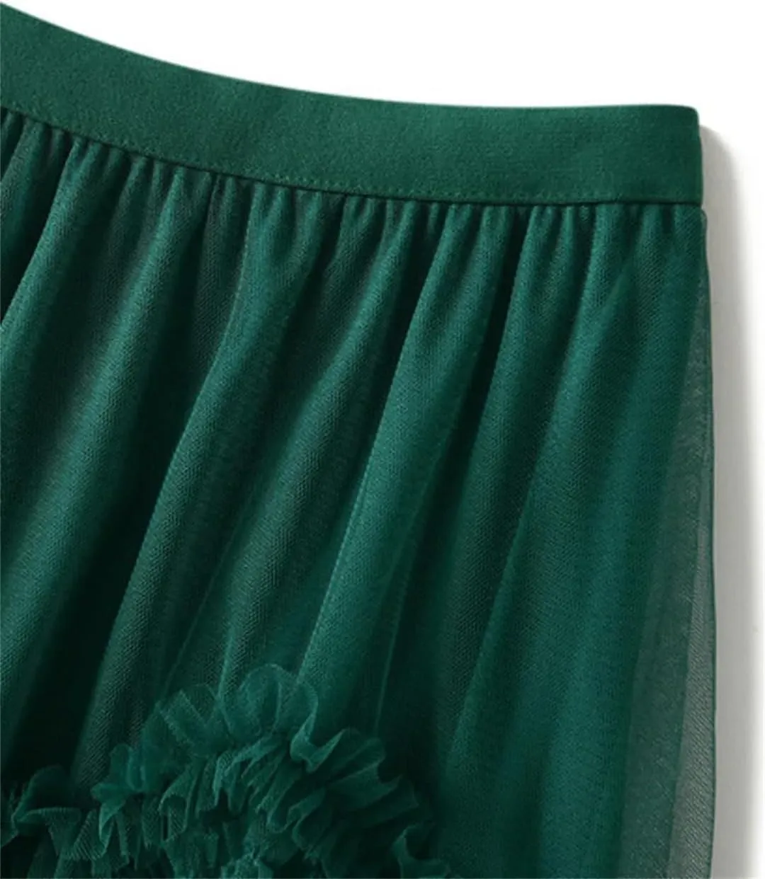 Wjnvfioo Female Fashion Gauze Cake Skirt for Women Mid-Calf A-Line Solid Color Skirts