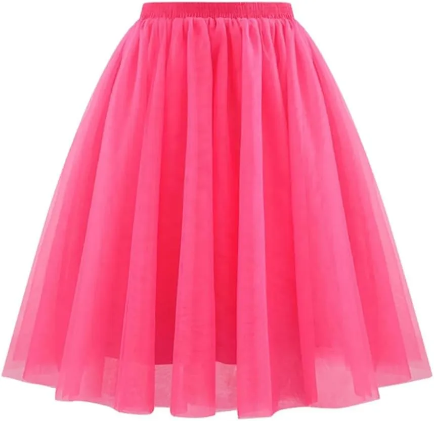 Wjnvfioo High Waist Skirt Women's Sheer Mesh Large Swing A-Line Skirt Women Dancing Ballet Costumes