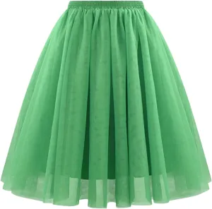 Wjnvfioo High Waist Skirt Women's Sheer Mesh Large Swing A-Line Skirt Women Dancing Ballet Costumes