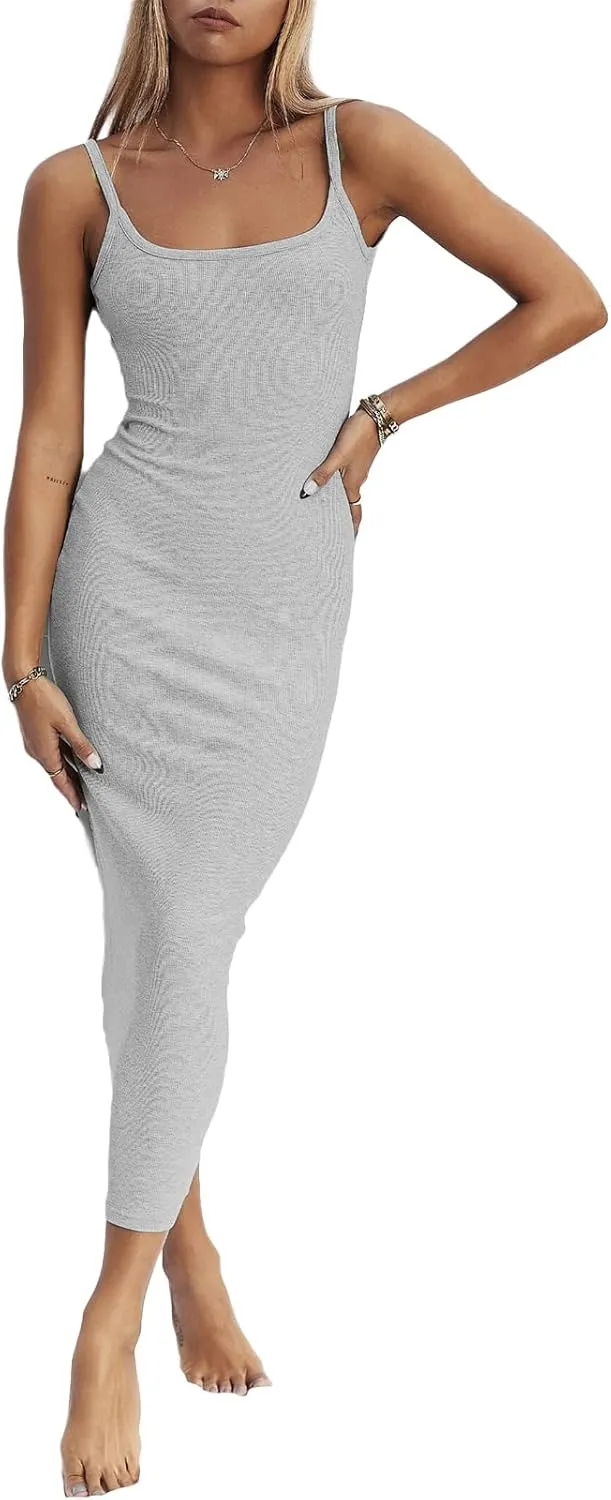 Women Backless Maxi Tank Dress Bodycon Sexy Open Back Hollow Long Dresses Sleeveless Elegant Cocktail Party Dress