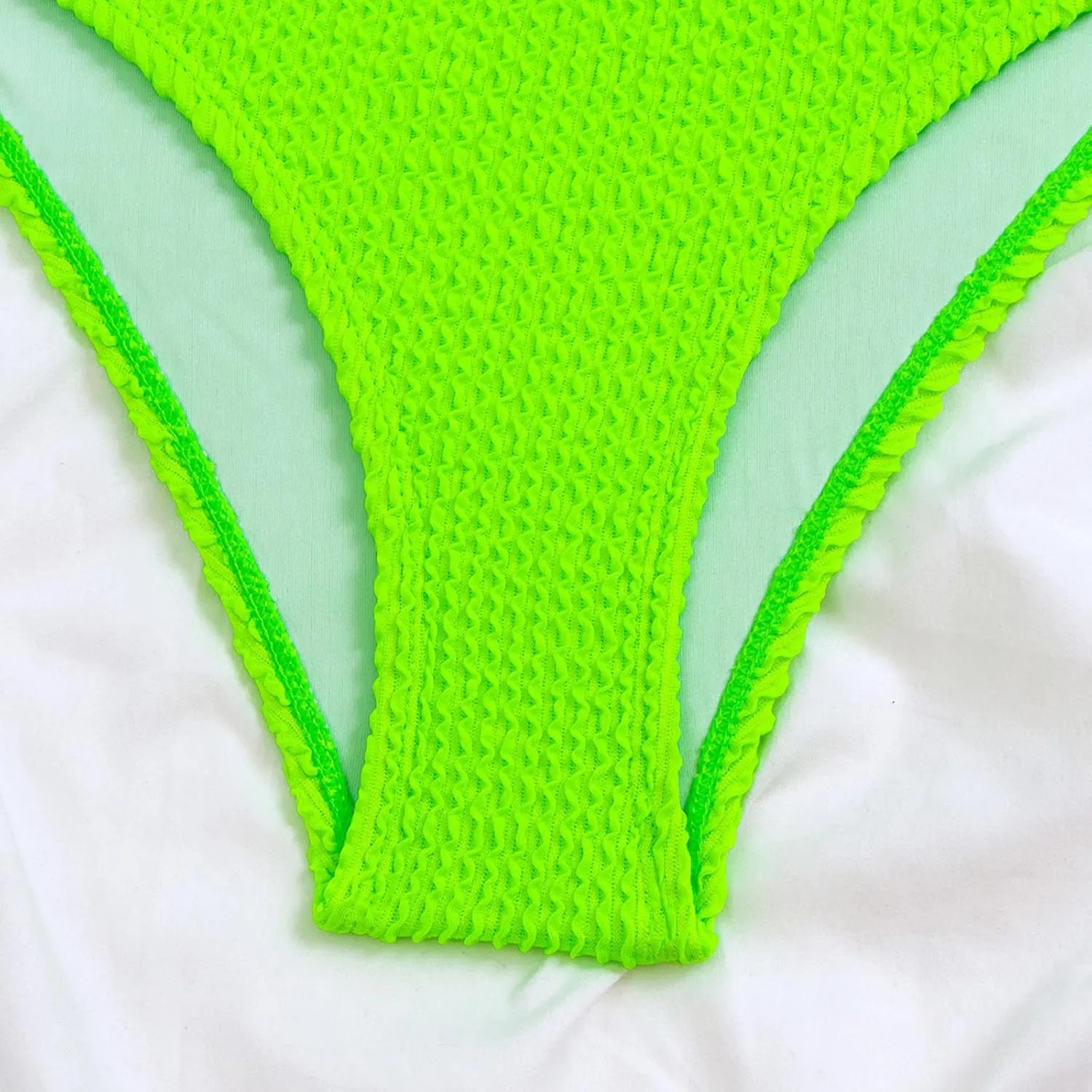 Women Cutout One Shoulder Swimsuits Trendy O Ring Textured Sexy One Piece Bathing Suit Fashion Backless Swimwear