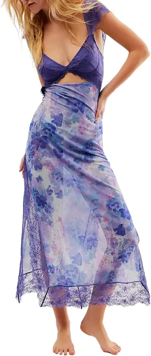 Women Lace Patchwork Maxi Dress Floral Backless Bodycon Long Dress Summer Bohemian Beach Holiday Dress