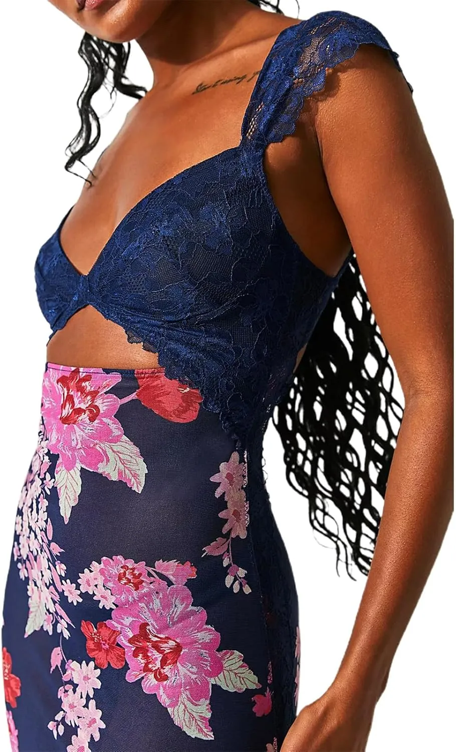 Women Lace Patchwork Maxi Dress Floral Backless Bodycon Long Dress Summer Bohemian Beach Holiday Dress