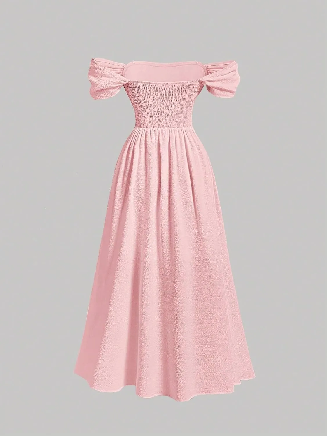 Women Midi Dresses White Off-Shoulder Ruffle & Cute Summer Dress