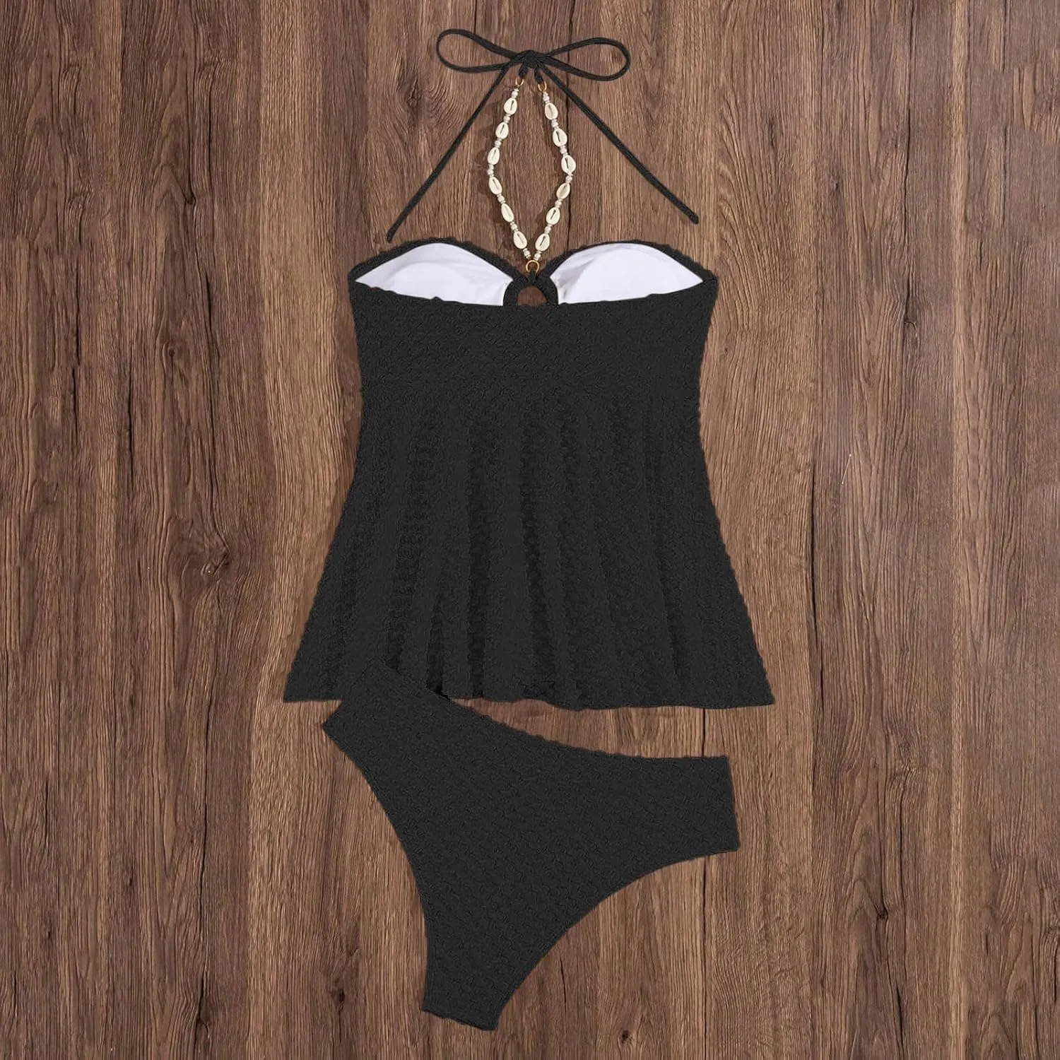 Women One Piece Swimsuits Scoop Neck Tummy Control Bathing Suit with Ruffled Straps Sexy Backless Beach Swimwear