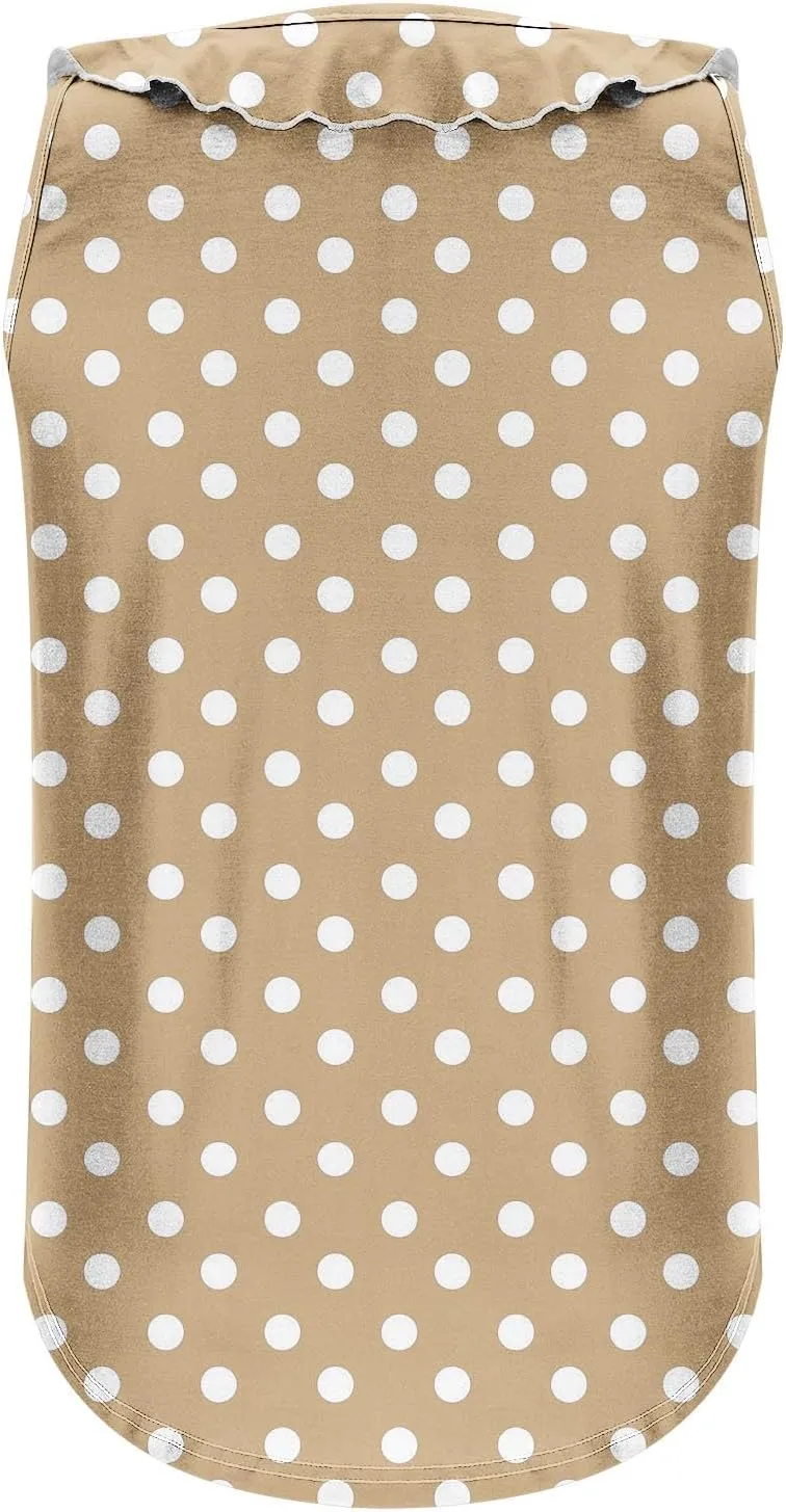 Women Polka Dot Summer Tank Tops, Sleeveless Ruffle Trim V-Neck Casual Vacation Shirts Soft Comfy Loose Daily Clothes