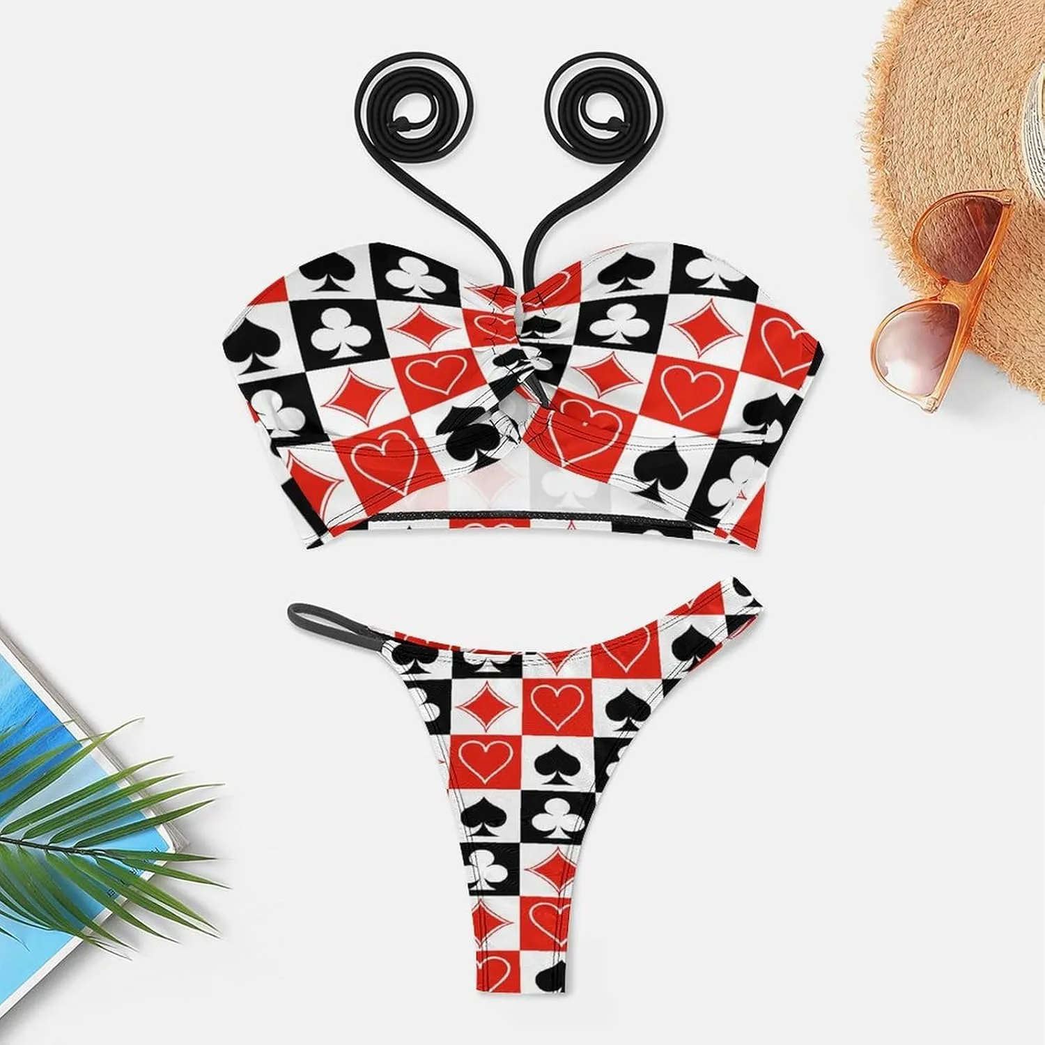 Women Sexy Triangle Bathing Two Pieces High Waist Triangle Swimsuit Bikini Set