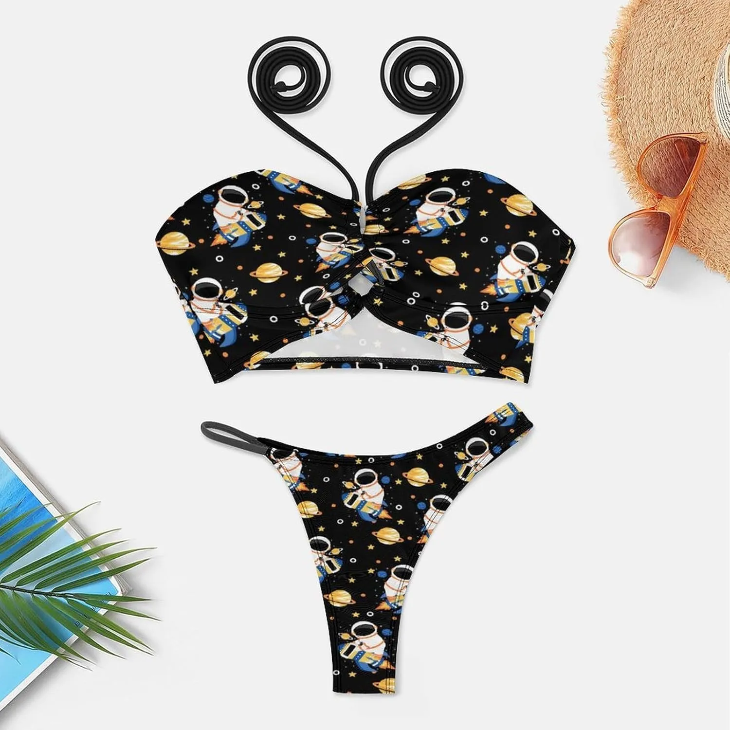 Women Sexy Triangle Bathing Two Pieces High Waist Triangle Swimsuit Bikini Set