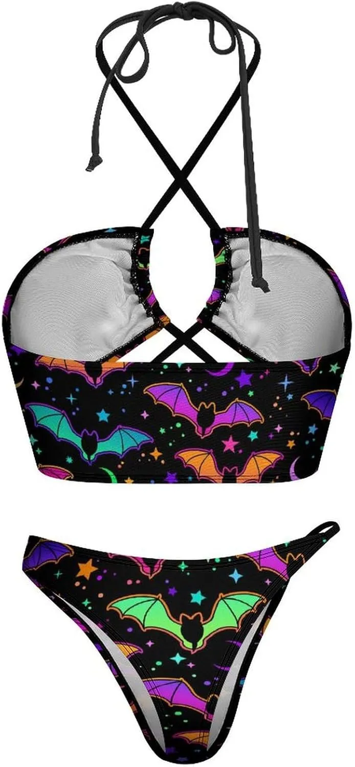 Women Sexy Triangle Bathing Two Pieces High Waist Triangle Swimsuit Bikini Set