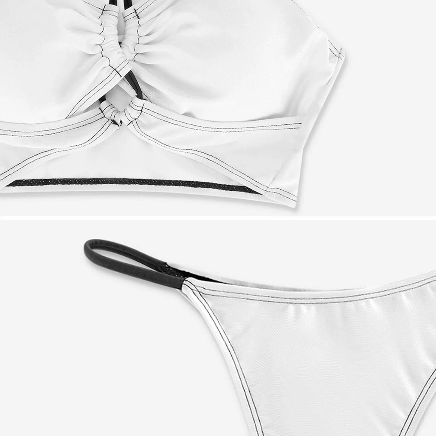 Women Sexy Triangle Bathing Two Pieces High Waist Triangle Swimsuit Bikini Set