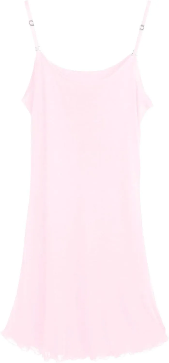 Women Silk Summer Basic Nightgown Full Slip Night Wear Dress Adjustable Spaghetti Strap Cami Under Dress 2025 Trendy