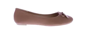 Women Suede Ballerina with Embellished Bow