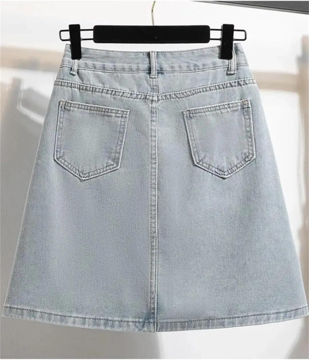 Women Summer A-Line Mini Denim Skirts Irregular Patchwork Fashion Ruffle Pleated Skirts High Waist Skirts