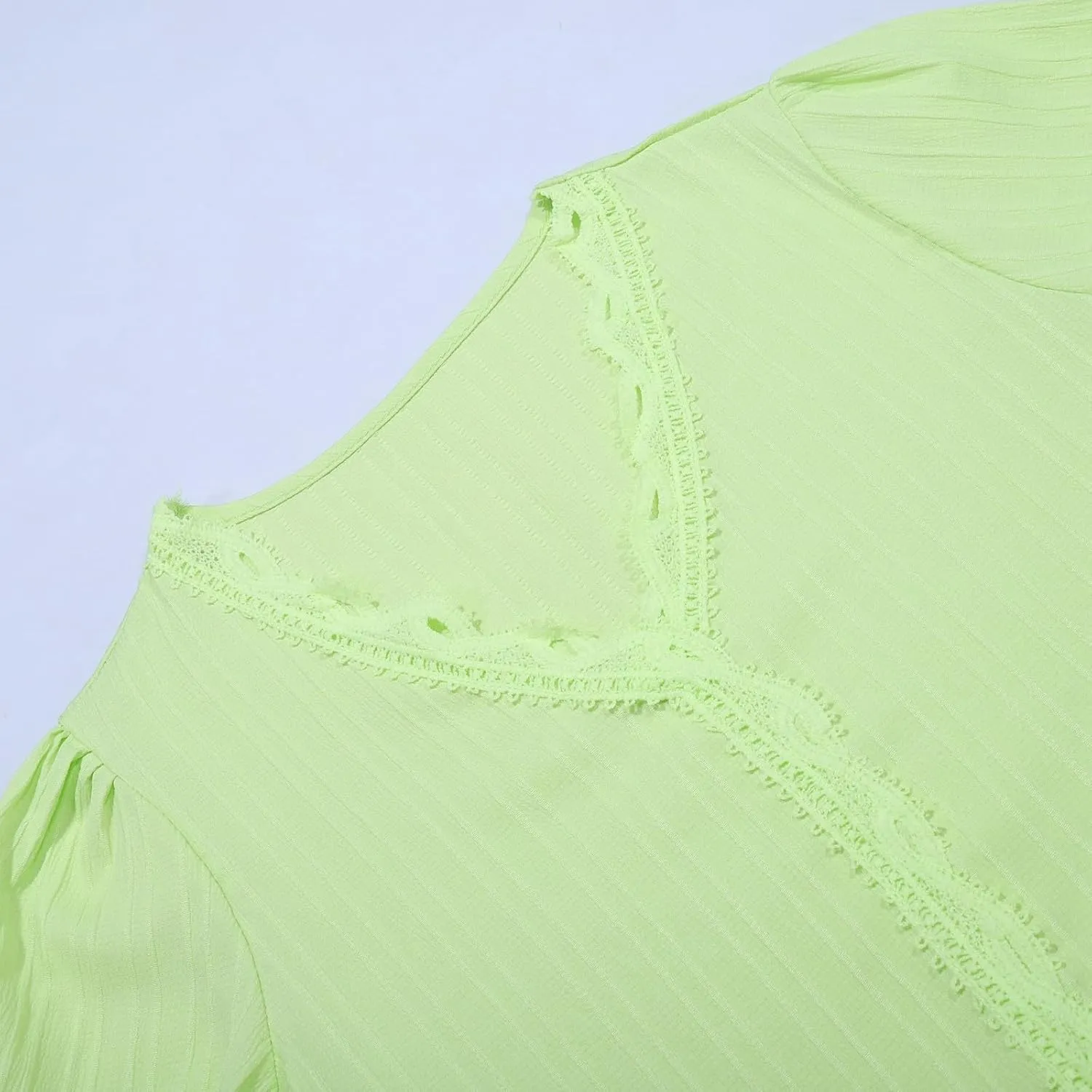 Women Summer Lace V Neck Plain Lace Elegant Shirt Fashion Solid Color Elegant Blouse Short Sleeve Tops Plus Size