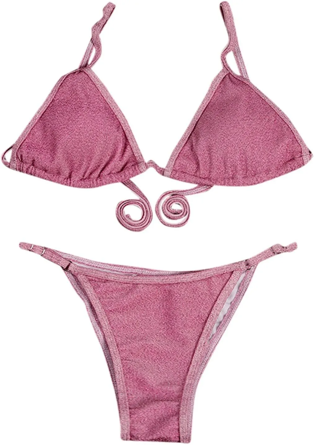 Women Two Piece Bikini Swimsuit Sexy Bathing Suits Triangle Thong String Push Up Top Bathing Suit Summer Beach Swimwear
