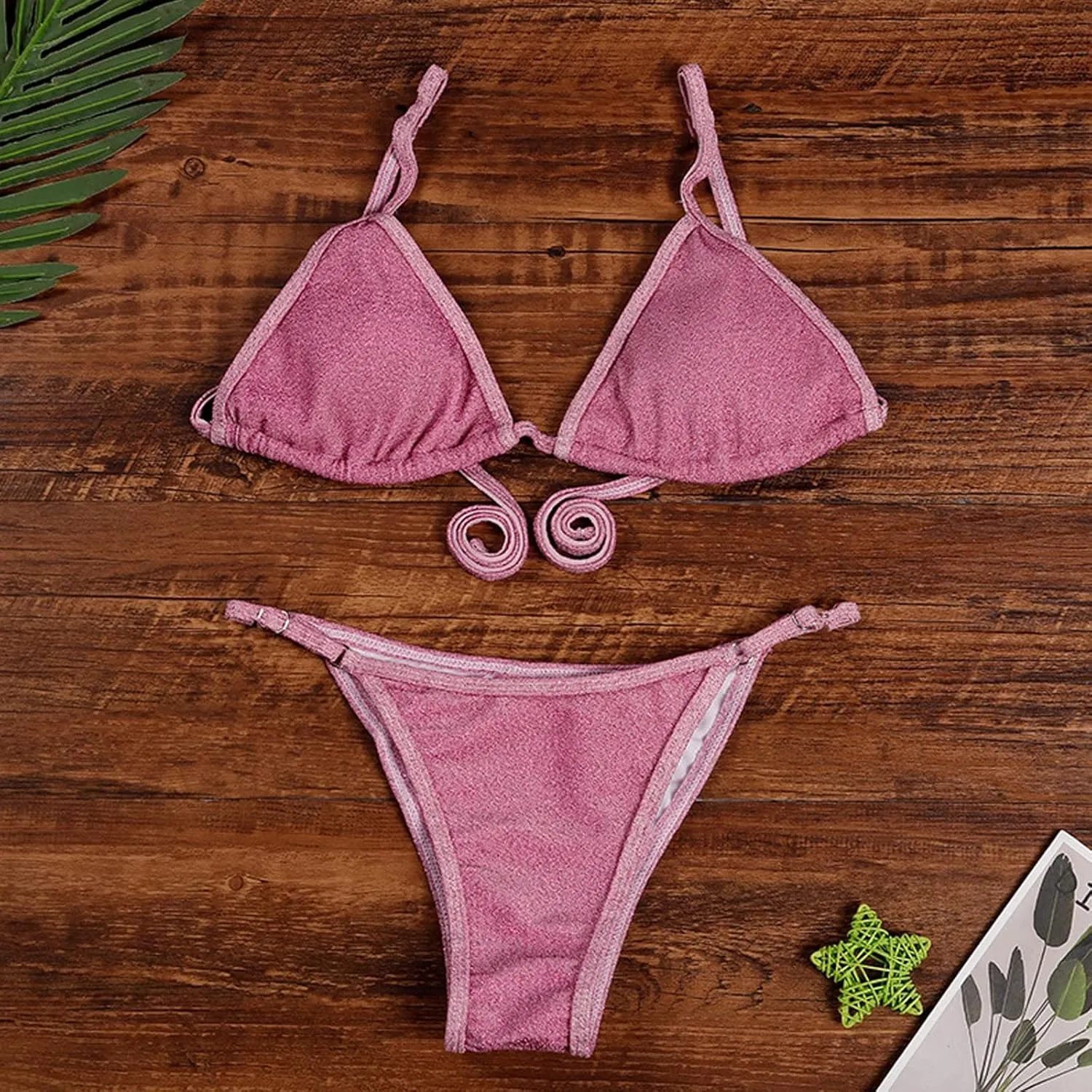 Women Two Piece Bikini Swimsuit Sexy Bathing Suits Triangle Thong String Push Up Top Bathing Suit Summer Beach Swimwear