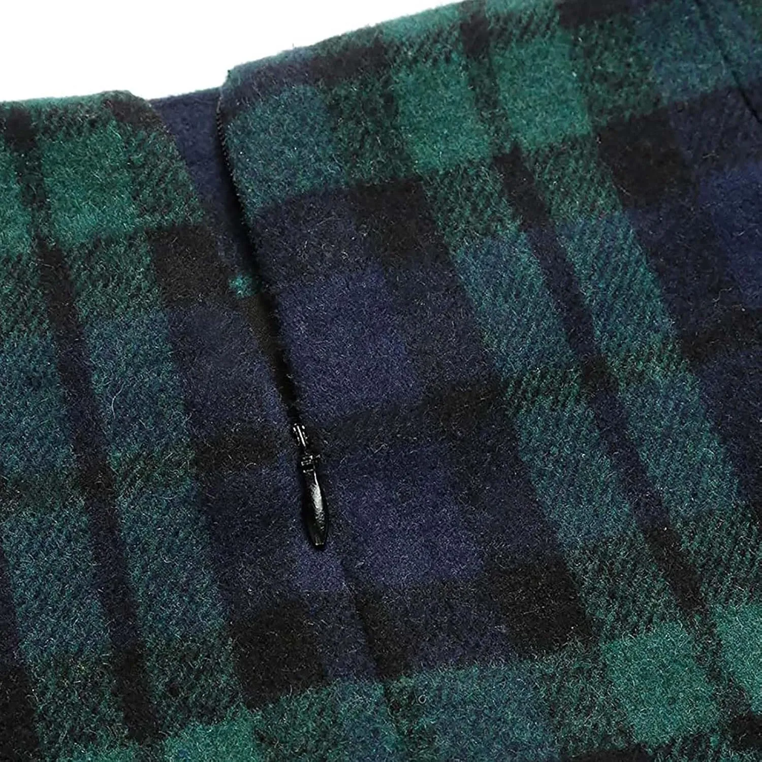 Women Wool Plaid Skirts Knee Length Preppy Clothes Bodycon Checkered Pencil Skirt High Waist Fall Winter Skirts