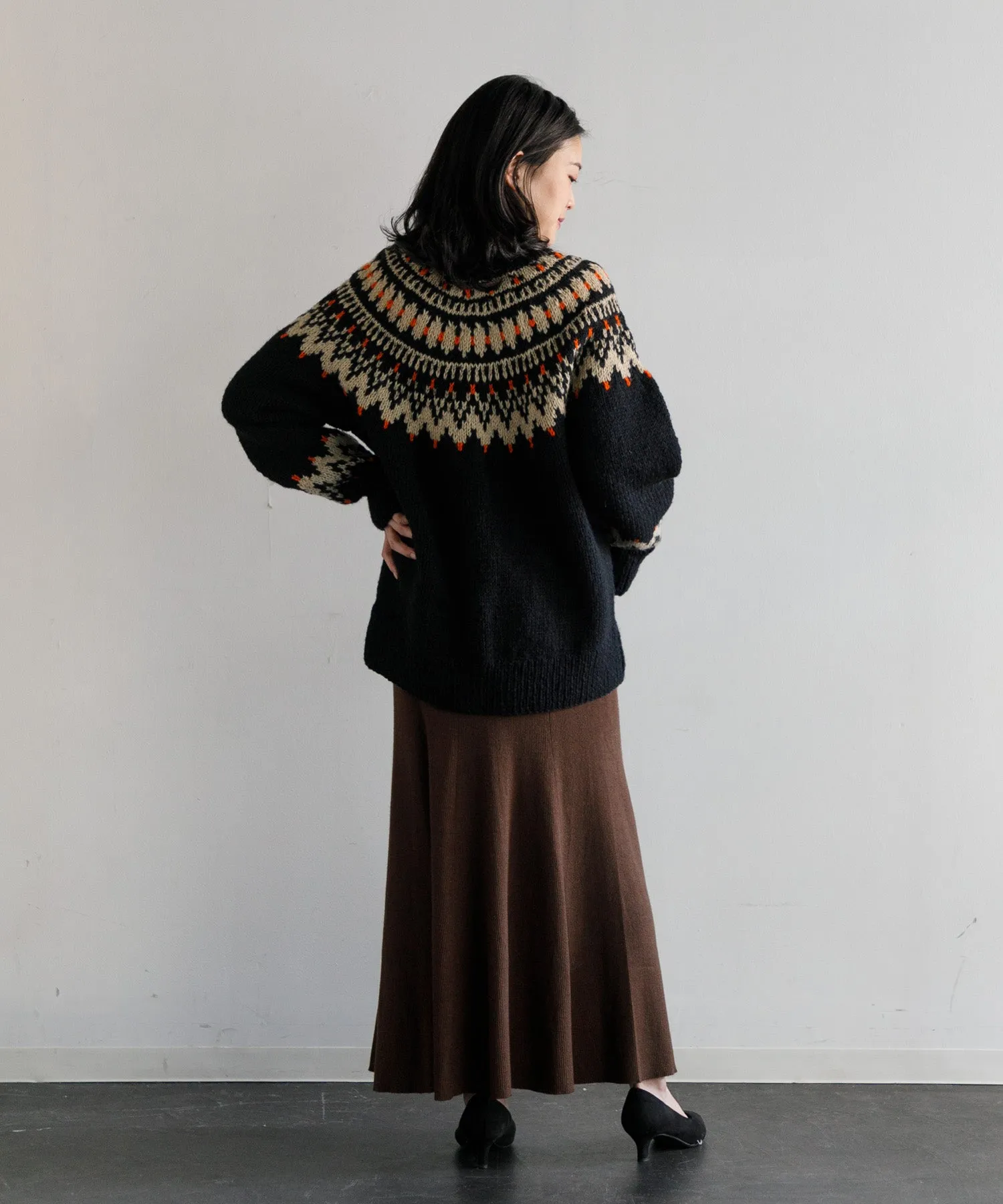 【WOMEN】ノルディッククルーネックカーディガン