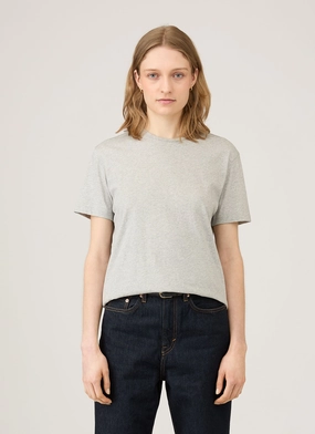 Women's Boy Fit T-shirt in Grey Melange No Chafe sequined details Women's Boy Fit T-shirt in Grey Melange