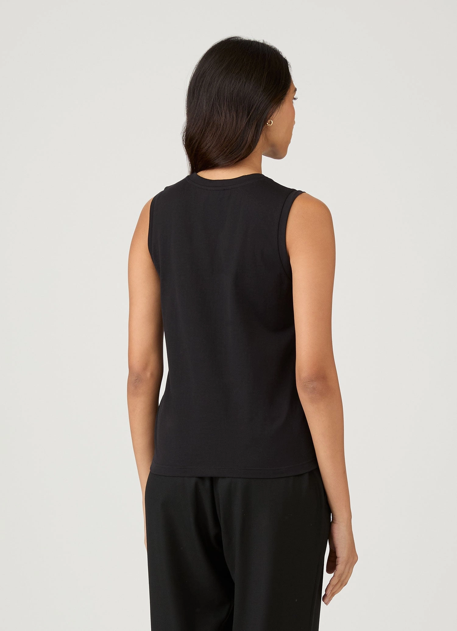 Trendy Women's Boy Fit Tank in Black