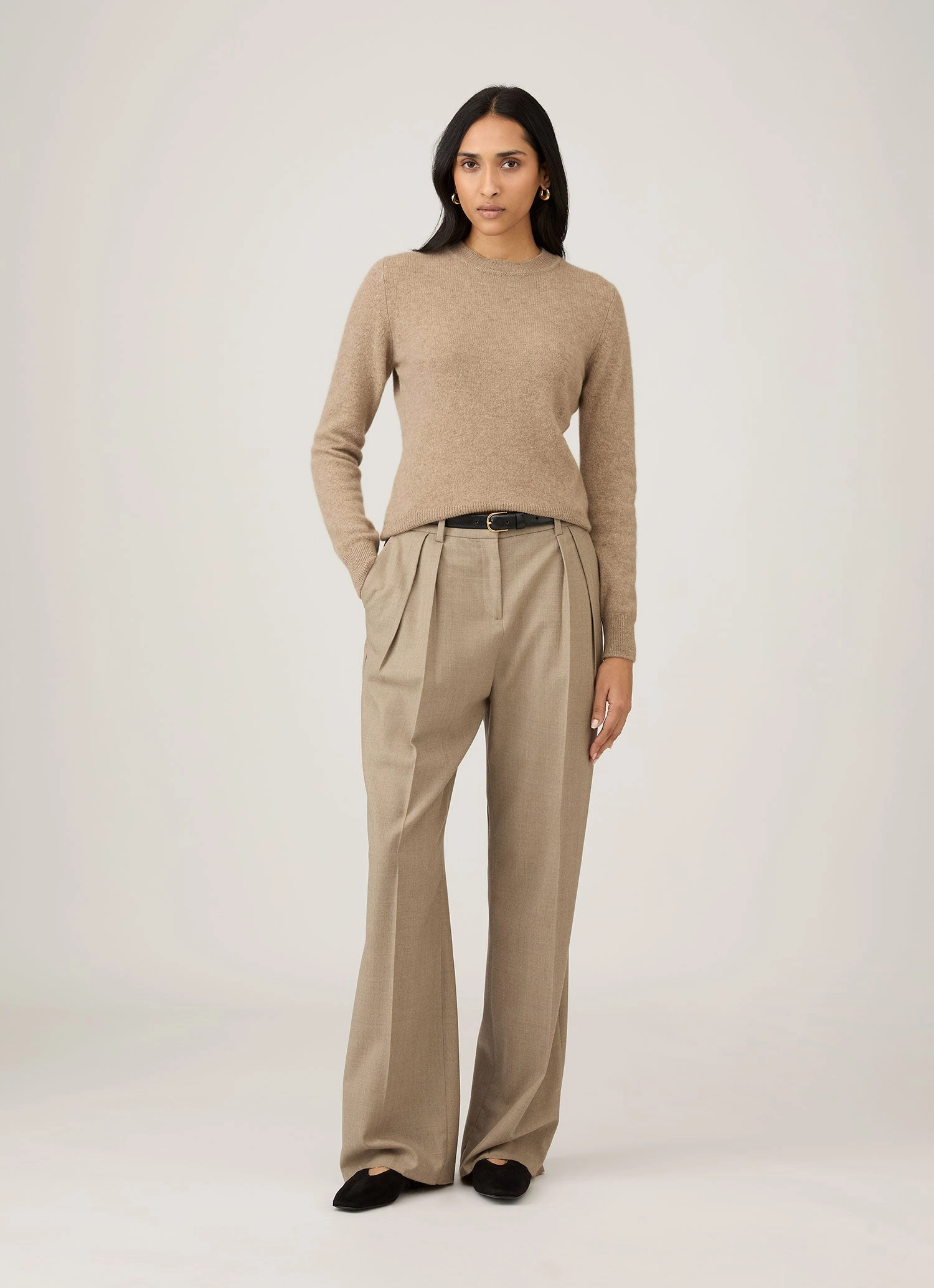 OekoTex Certified Women's Cashmere Jumper in Mink