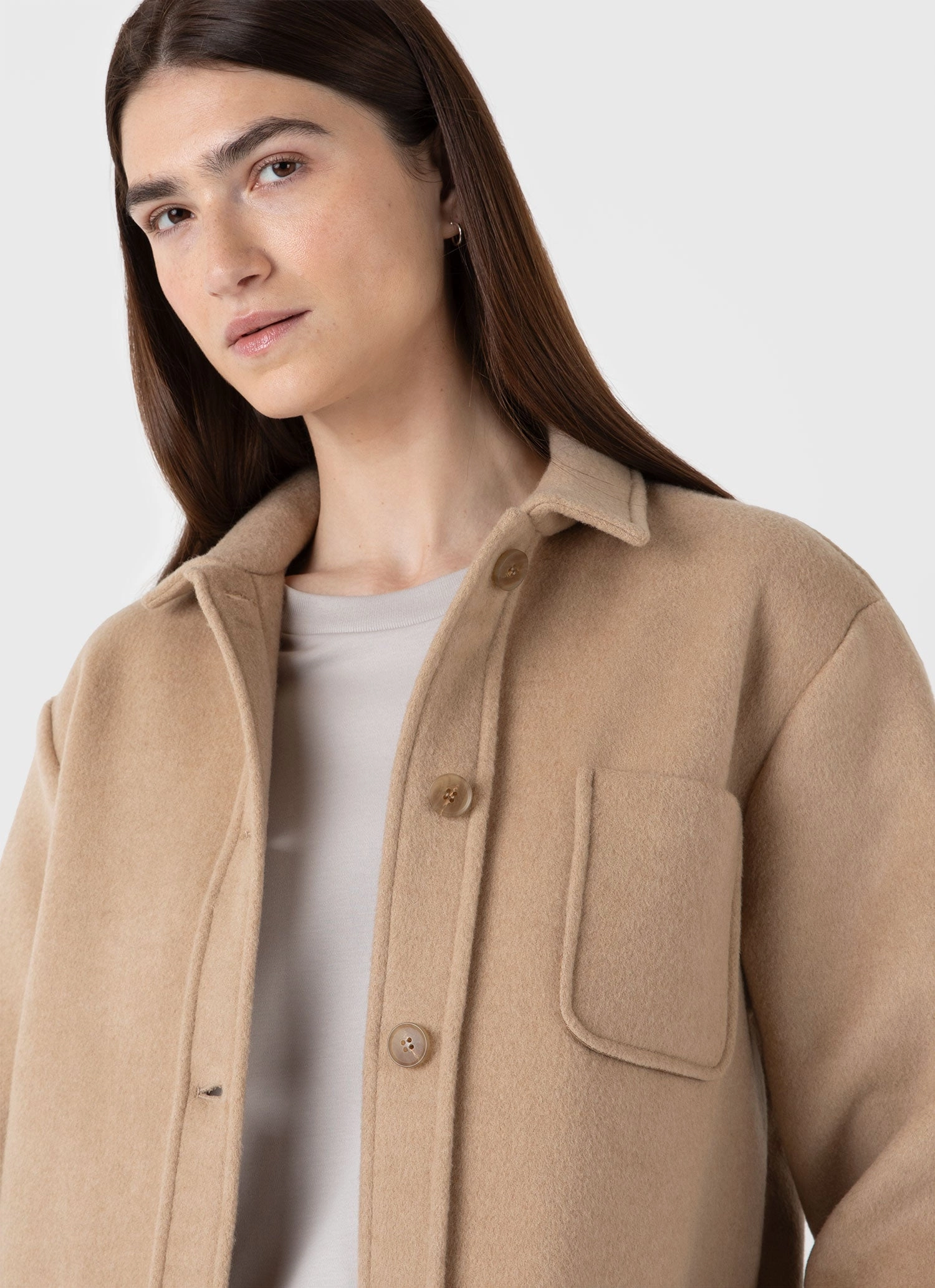 Women's Double Faced Twin Pocket Jacket in Light Camel Urban Motion Reflective Detailing