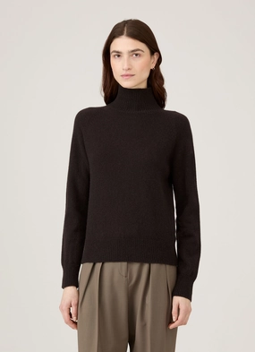 Women's Lambswool Funnel Neck Jumper in Truffle Stylish Choice