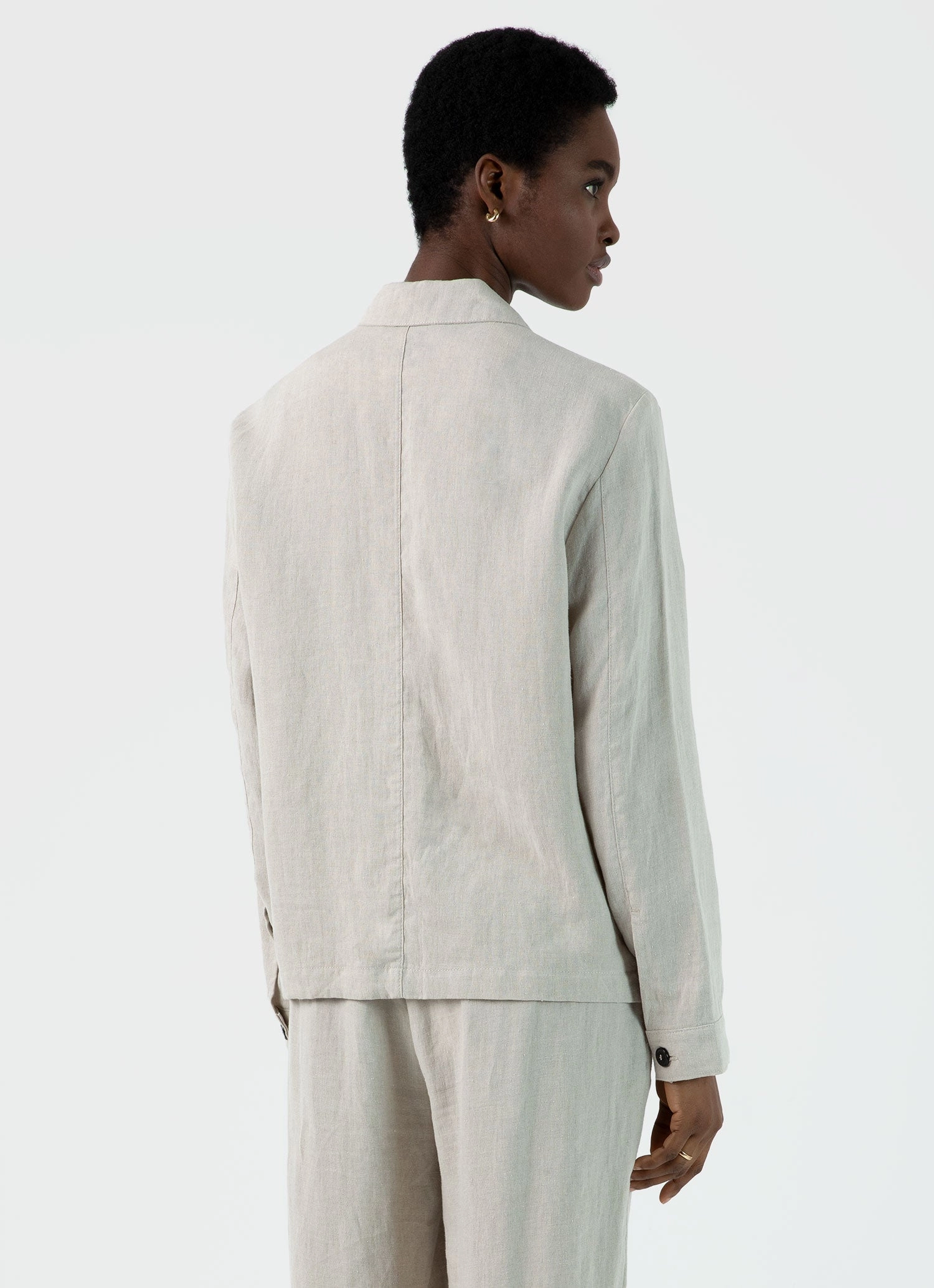 Storm Proof Women's Linen Twin Pocket Jacket in Light Sand