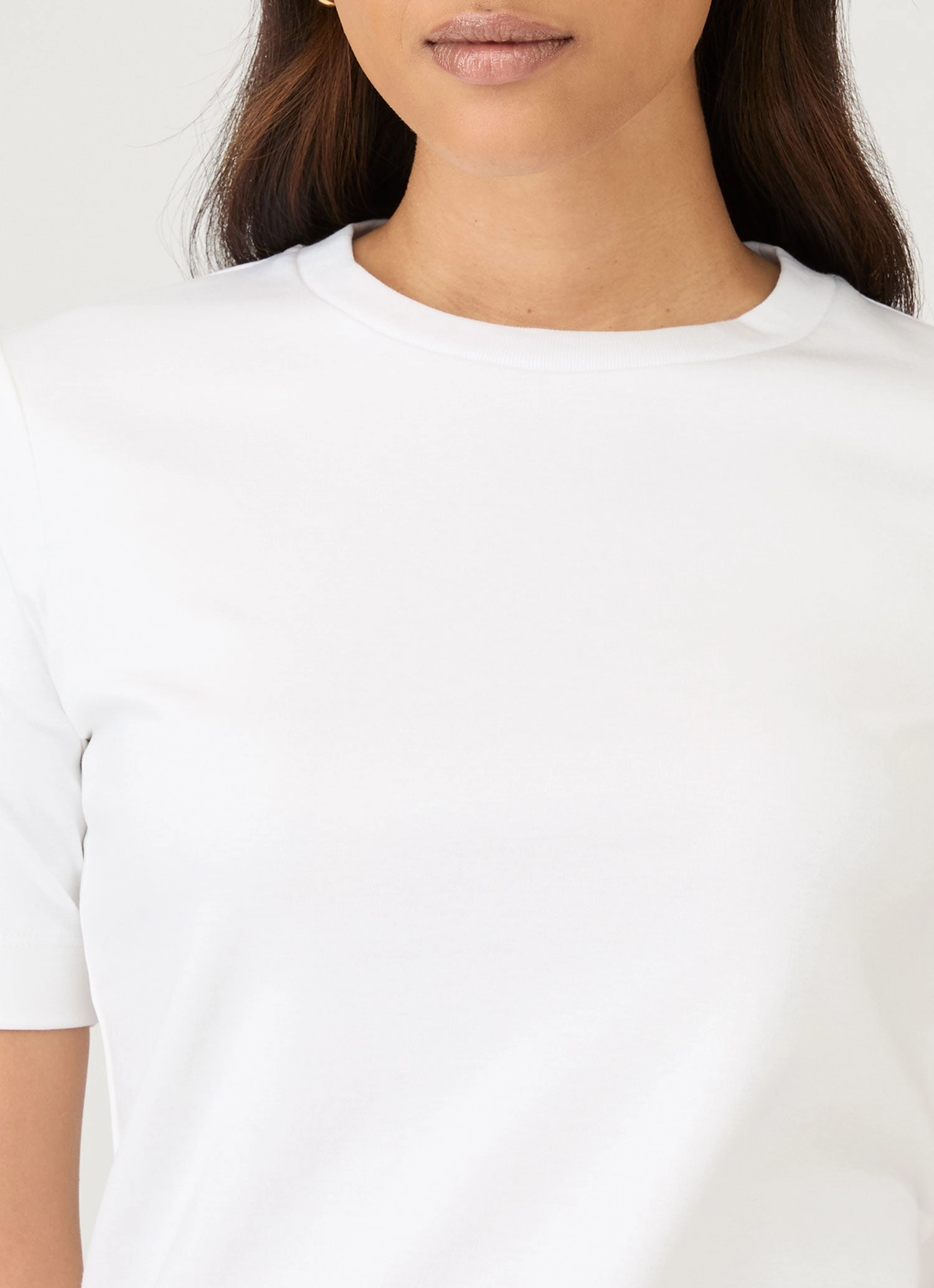 Smooth Finish Comfy Fit Women's Mid Sleeve T-shirt in White