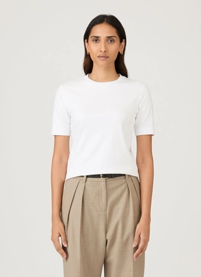 Women's Mid Sleeve T-shirt in White Light Layer Women's Mid Sleeve T-shirt in White Stylish and Fun