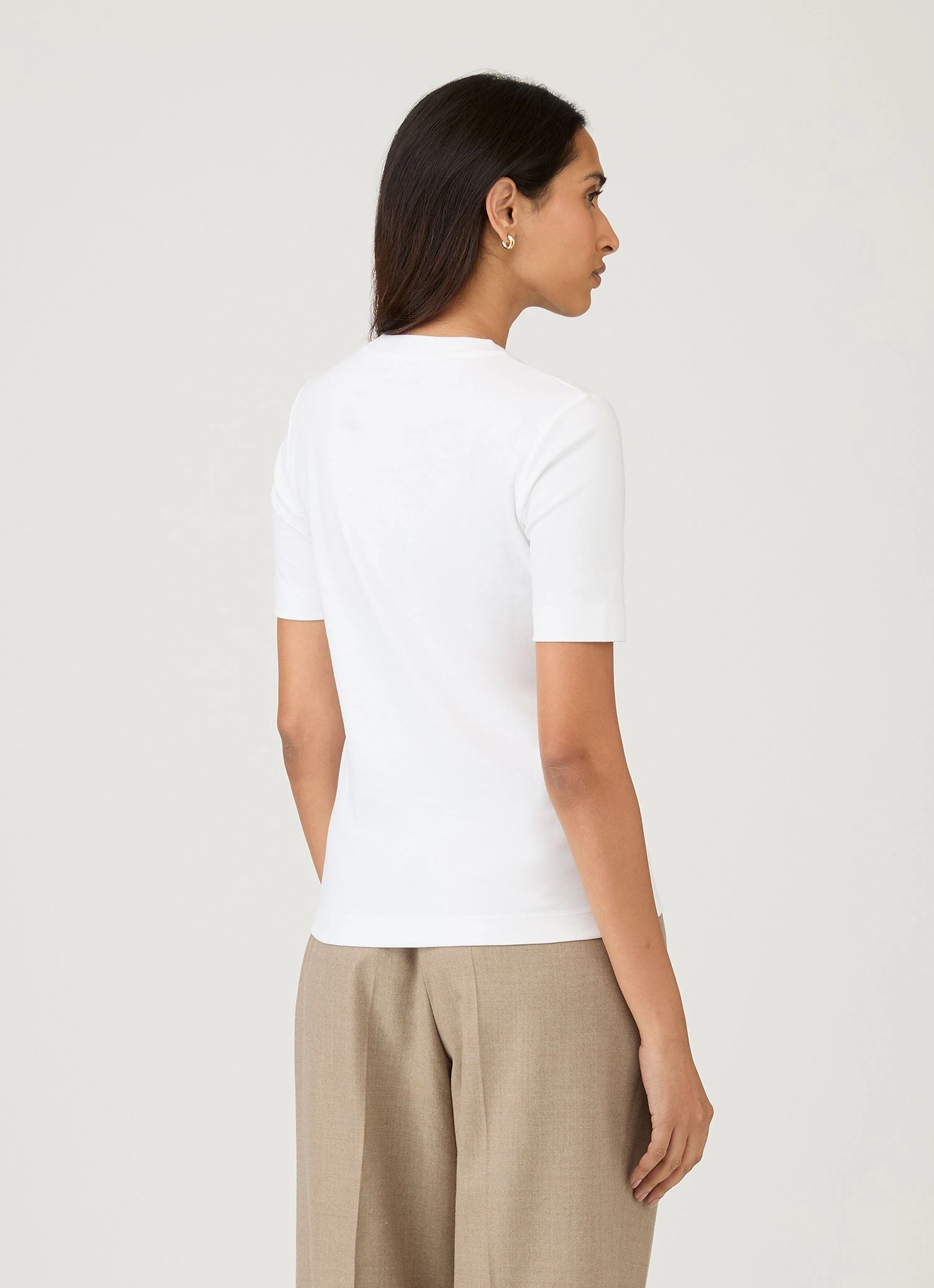 Subtle Details Women's Mid Sleeve T-shirt in White