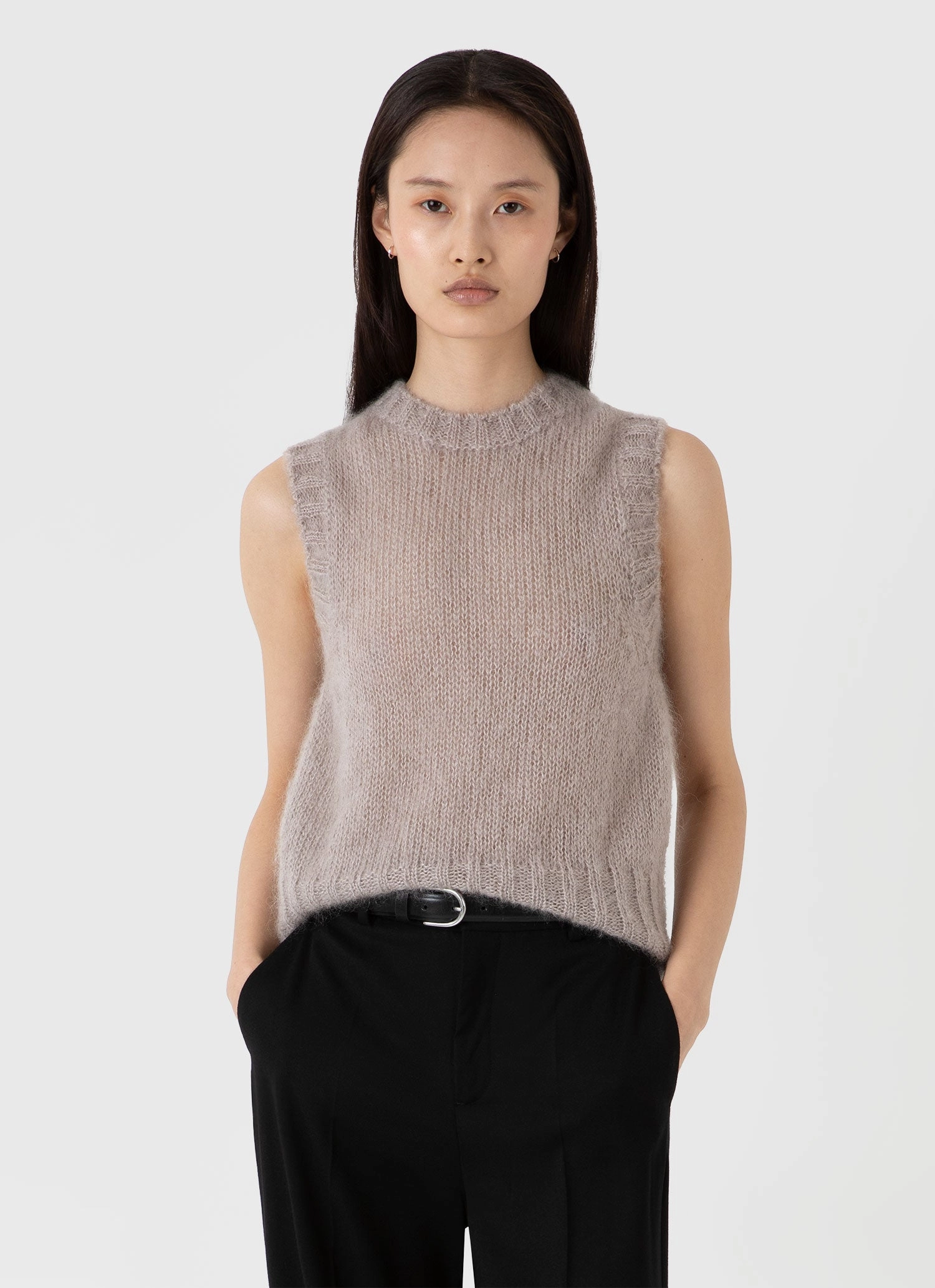 Ready To Go Women's Mohair Silk Vest in Sandstone