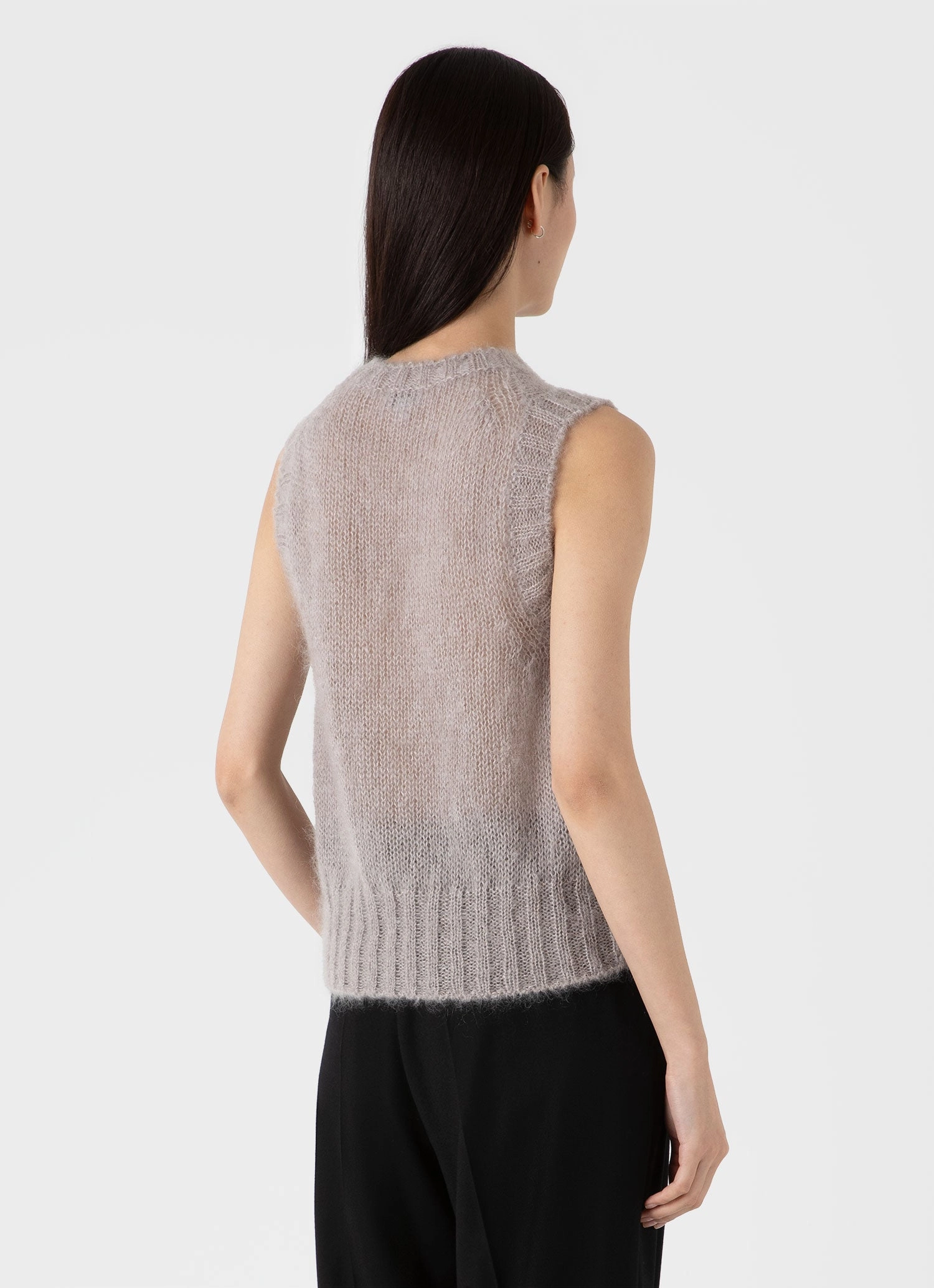 Women's Mohair Silk Vest in Sandstone Breathable Layer