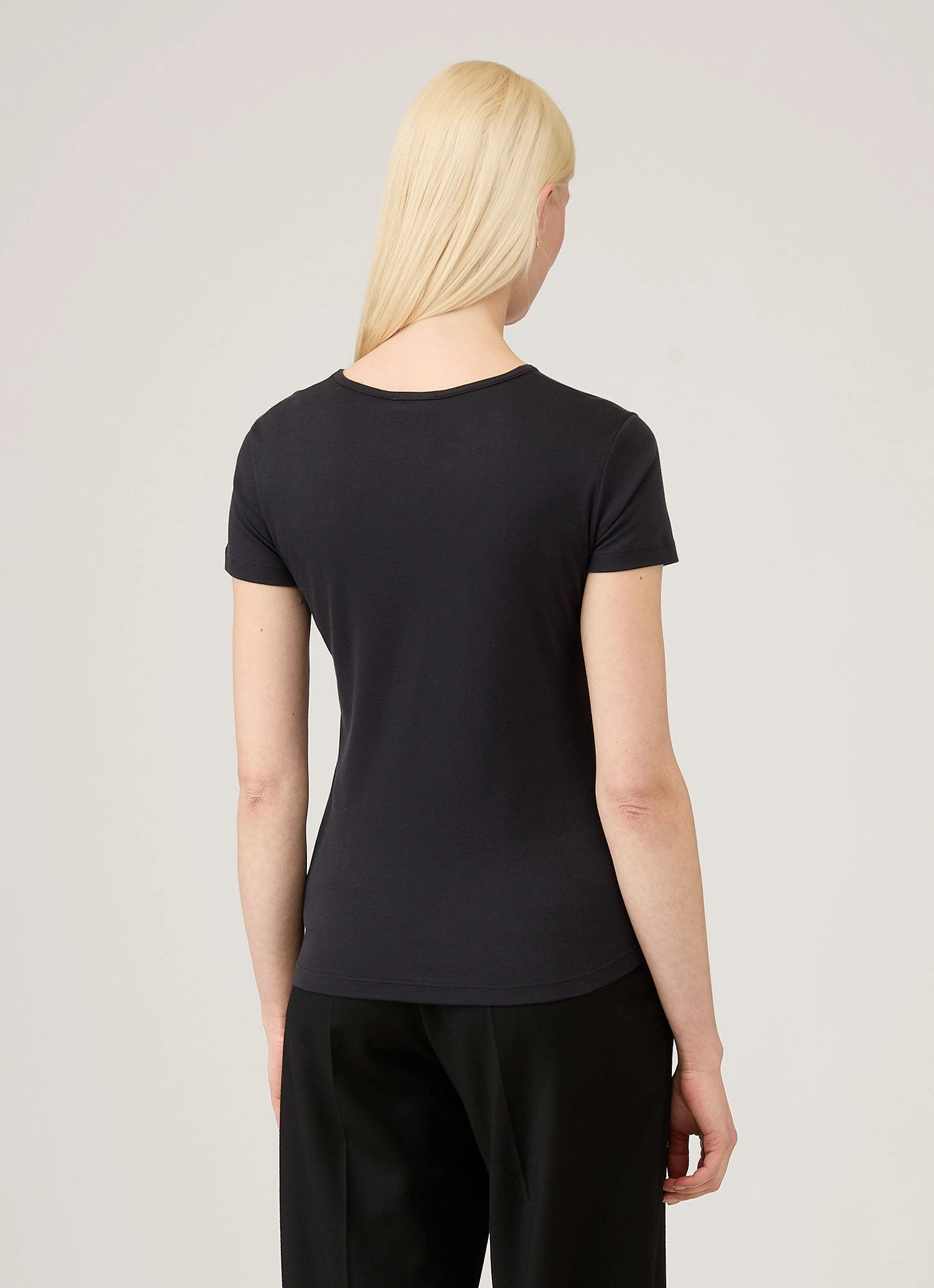 BreathableMeshLining Anti Pilling Treatment Women's Sea Island Cotton T-shirt in Black