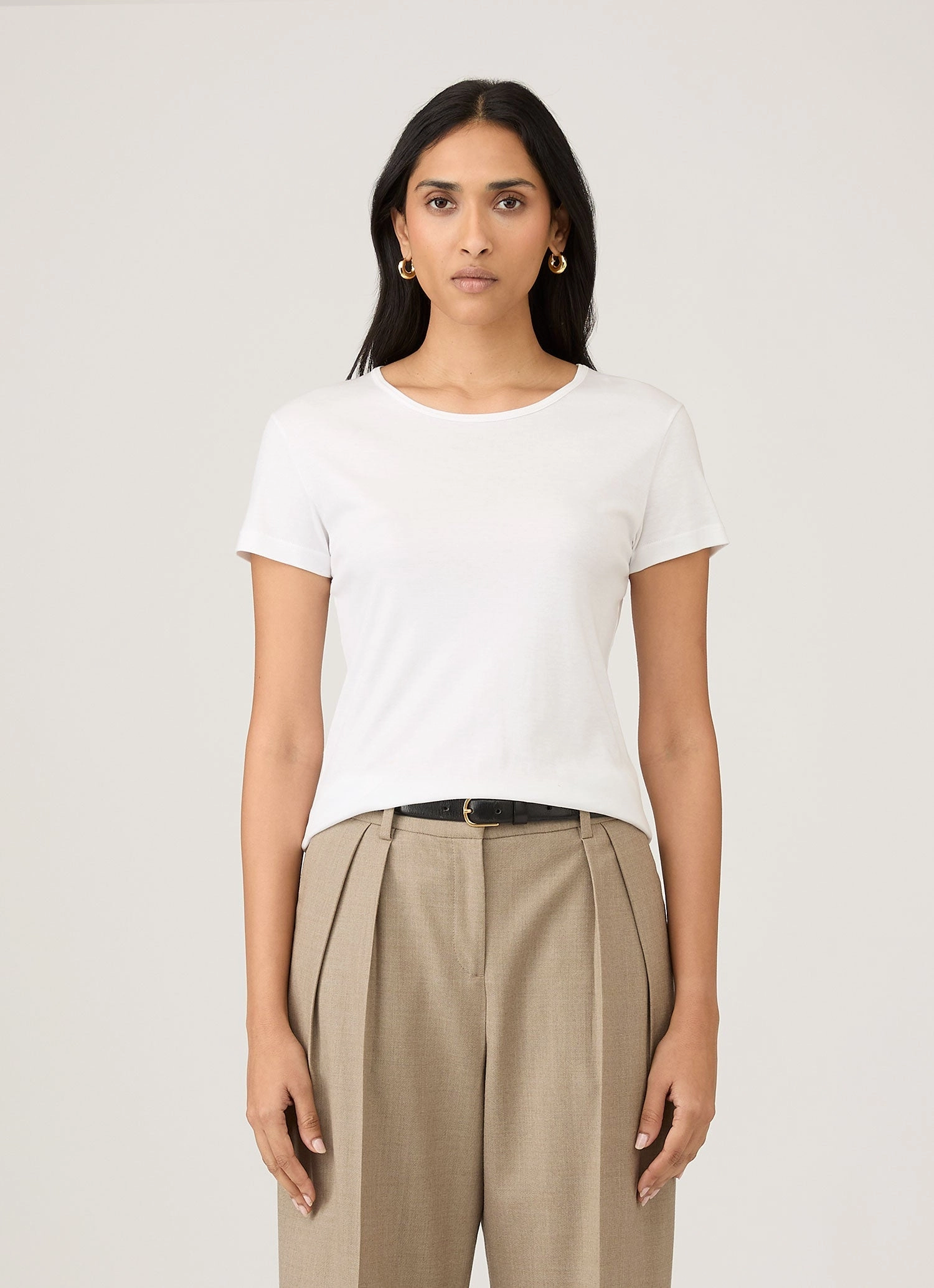 Women's Sea Island Cotton T-shirt in White All Day Flex