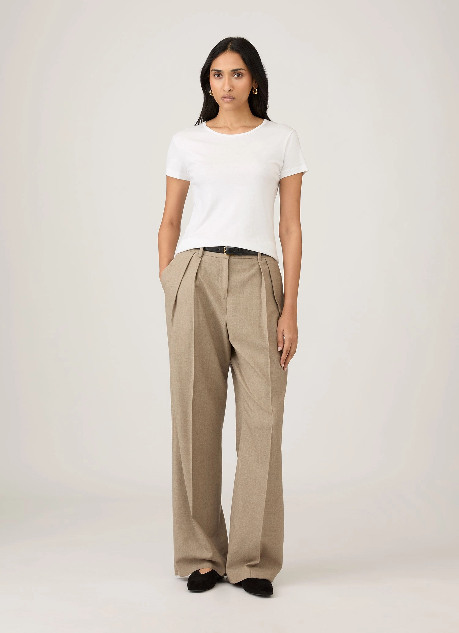 Anti Pilling Surface Comfy Comfort Women's Sea Island Cotton T-shirt in White