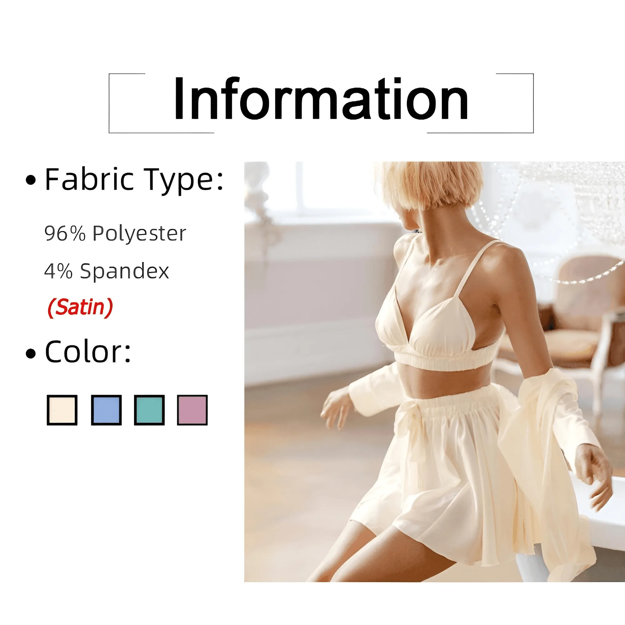Women's 3 Piece Satin Pajama Set Sexy Shorts   Shirt Set With Bralette